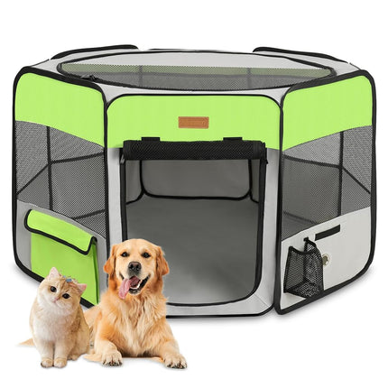 Akinerri Dog Playpen, Foldable Puppy Pet Exercise 