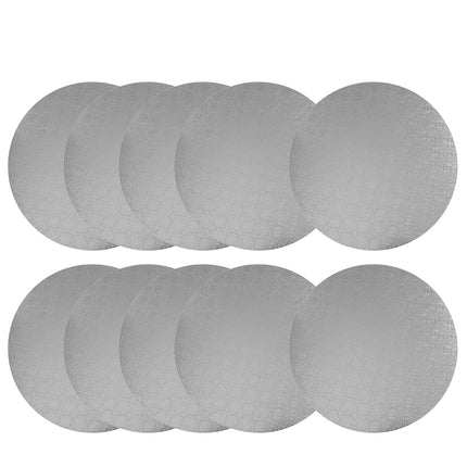 O'CREME Round Cake Drum Board Silver Wraparound 10