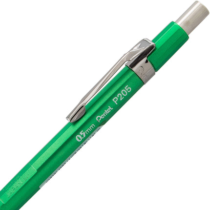 Crayon porte-mine Pentel Sharp, (0,5 mm), corps vert métallisé, boîte de 12 (P205MD)