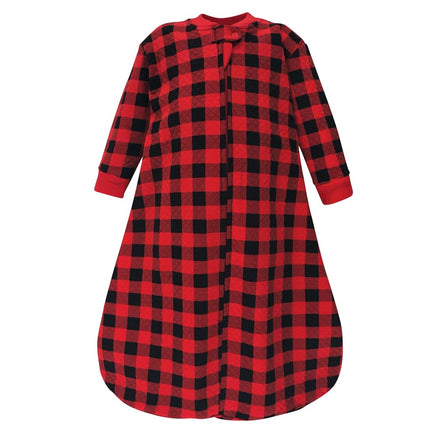 Hudson Baby Unisex Baby Premium Quilted Long Sleeve Sleeping Bag and Wearable Blanket, Buffalo Plaid, 6-12 Months