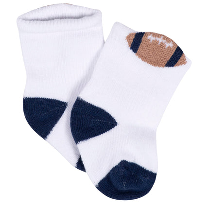 Gerber Unisex Baby 8-Pair Wiggle-Proof Sock, Sports Blue, 6-9 Months
