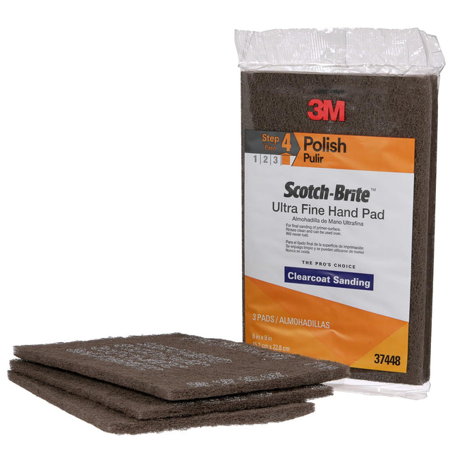 Scotch-Brite Ultra Fine Grade 7448 Hand Pad, Pack 