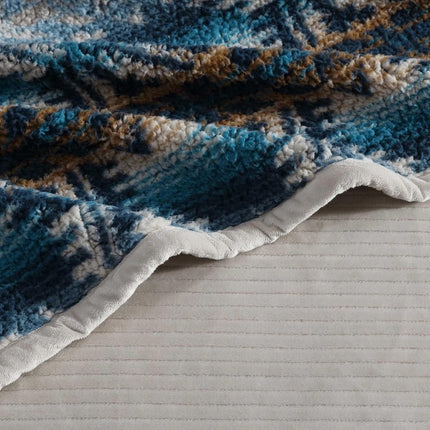 Wrangler - Manta, Ropa de Cama Sherpa Súper Suave con Reverso de Pana, Inspirada en Yellowstone, Ropa de Cama de Lujo Occidental, Certificado Oeko-Tex (Turquesa Frontera, 50" x 60")