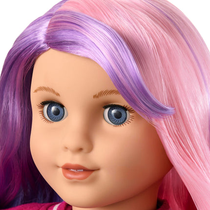 American Girl, Truly Me 18-inch Doll #116 with Light-Blue Eyes, Wavy Purple-and-Pink Hair, Light Skin, for Ages 6+
