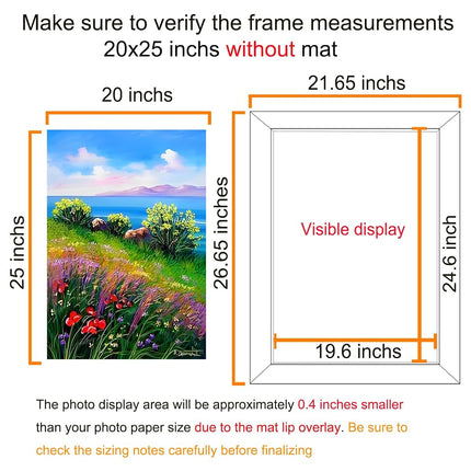 BESCRCL 20x25 Picture Frame Brown, Poster Frames Wall Hanging, Display Pictures 20 x 25 without Mat, 1 Pack