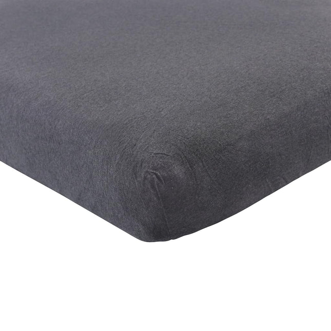 Hudson Baby Cotton Fitted Crib Sheet, Heather Charcoal, One Size