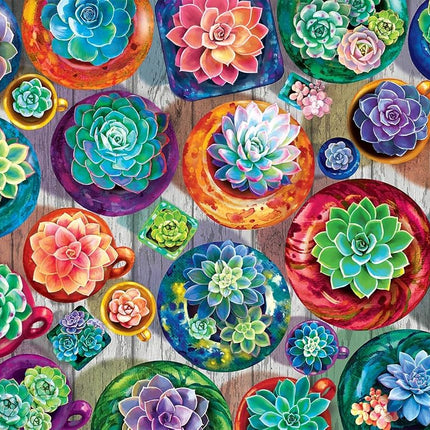 Buffalo Games - Gina Jane Lee - Succulent Selection - 1000 Piece Jigsaw Puzzle for Adults -Challenging Puzzle Perfect for Game Nights - Finished Size is 26.75 x 19.75