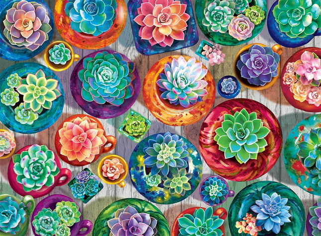 Buffalo Games - Gina Jane Lee - Succulent Selection - 1000 Piece Jigsaw Puzzle for Adults -Challenging Puzzle Perfect for Game Nights - Finished Size is 26.75 x 19.75