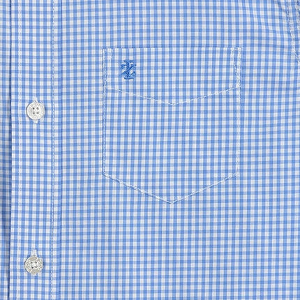 IZOD Boys' Long Sleeve Button-Down Collared Dress Shirt with Tie and Chest Pocket, Dragonfly, 16