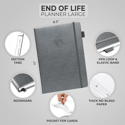 Clever Fox End of Life Planner – Final Arrangements Organizer for Beneficiary, Will Preparation, Last Wishes & Funeral Planning, A4 (Silver Black)