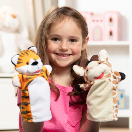 Melissa & Doug Zoo Friends Hand Puppets | Puppet Sets | Age 2+ | Gift for Boy or Girl