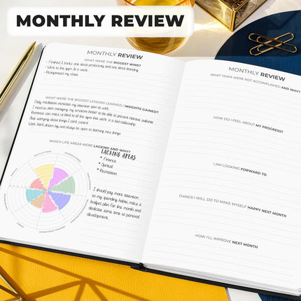 Clever Fox Planner Premium Edition - Luxurious Weekly & Monthly Planner to Increase Productivity and Hit Your Goals - Organizer - Undated, Start Anytime, A5, Lasts 1 Year, Black (Weekly)