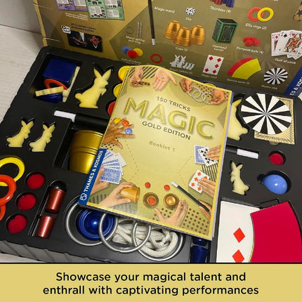 Thames & Kosmos Magic: Gold Edition, Kit to Learn 150 Magic Tricks, Contains 42 Magic Props, Magic Set for Adults and Kids, Age 8+