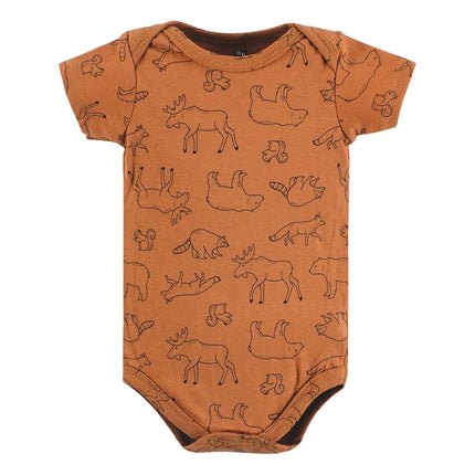 Hudson Baby Baby Bodysuits de algodón, estampados Into the Woods, 18-24 meses