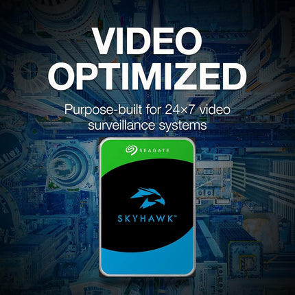Seagate SkyHawk 8TB, Video Internal Hard HDD, 3.5", SATA 6Gb/s, 256MB Cache, for DVR NVR Security Camera System, with in-house Data Rescue Services, FFP (ST8000VXZ10)