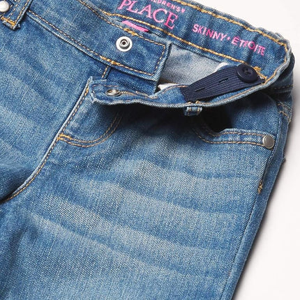 The Children's Place Baby Girls And Toddler Girls Basic Skinny Jeans,Blues Wash/True Indigo 2 Pack,4T