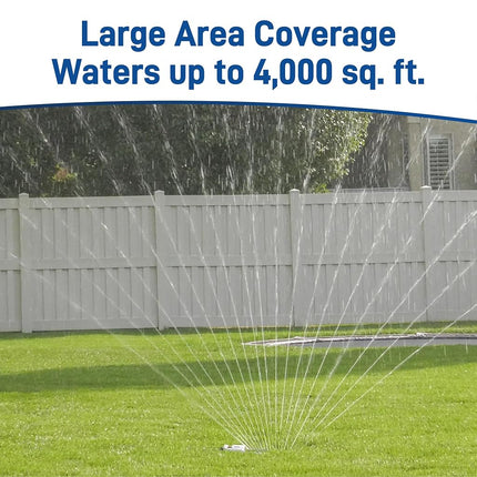 Orbit 56281 Oscillating Metal Base and Custom Pattern Dial, Waters up to 4000 Sq Ft Sprinkler, Gray, Red