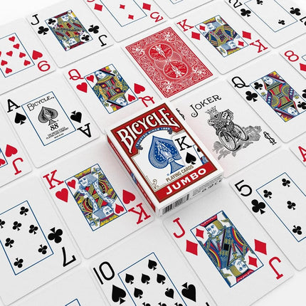 Bicycle Playing Cards, Jumbo Index, 12 Pack,Red & Blue