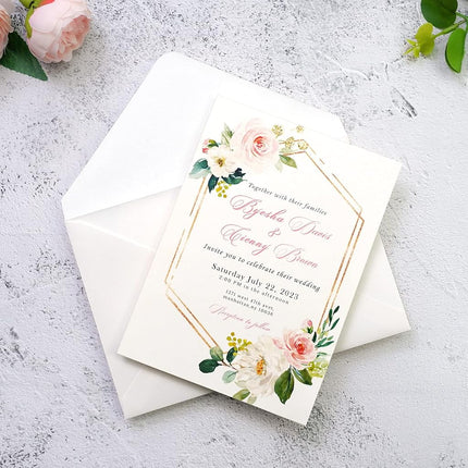 PONATIA 50 PCS/Pack A7 Envelopes, 5.25 x 7.5'' Shiny Ivory Envelopes, Perfect 5x7 Envelopes for Wedding Invitation Cards, Christmas Gift Cards Envelopes, Acrylic Invitations, Photos