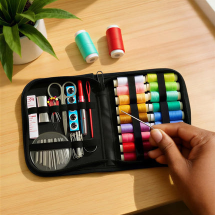 Amazon Basics Portable Travel Sewing Kits, Large, Black