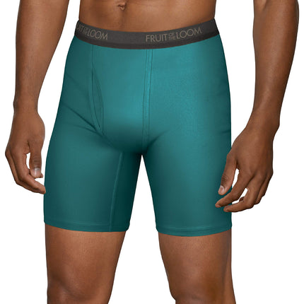 Fruit of the Loom Men's Lightweight Micro-stretch Boxer Briefs Underwear, Long Leg - Micro Stretch 5 Pack Assorted Colors, M UK