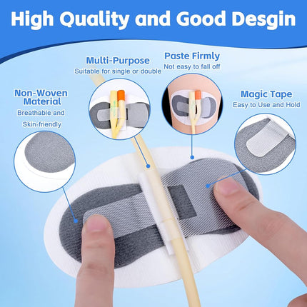 60 PCS Catheter Stabilization Devices, Foley Catheter Supplies, Urinary Leg Bag Legband Holder Sticker, Self Adhesive Catheter Tube Holder for PEG/G/Feeding Tube（Gray）