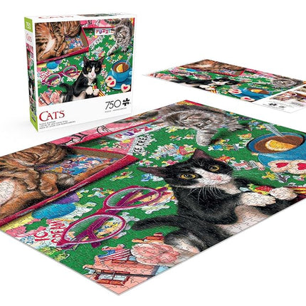 Buffalo Games – 750 Piece Cats Playtime Colorful Puzzle for Adults – Precision-Cut Pieces, Beautiful Artwork, and Hours of Relaxing Fun
