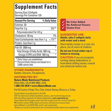 Nature Made Fish Oil, 300 mg Omega-3, 250-Count