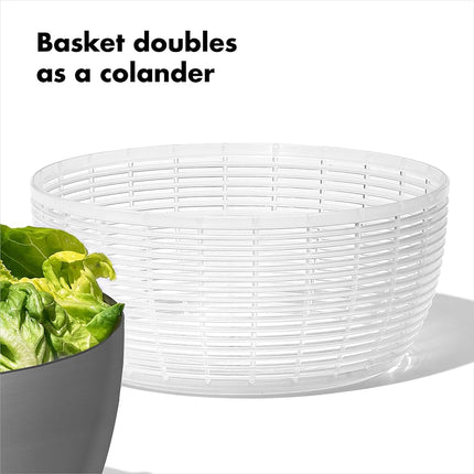 OXO Steel Salad Spinner, Stainless Steel, L