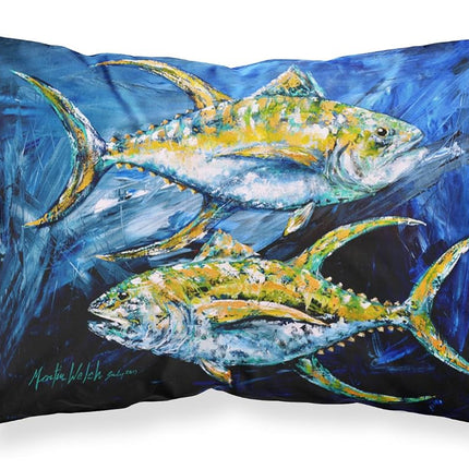Caroline's Treasures MW1125PILLOWCASE Fish-Tuna Blue Moisture Wicking Fabric Standard Pillowcase, Large, Multicolor