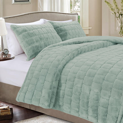 Elegant Comfort Luxurious Fluffy 3-Piece Faux Fur 