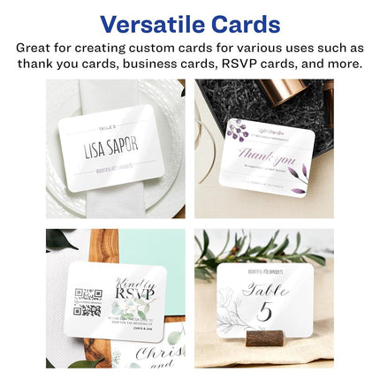 Avery Printable Rectangle Rounded Corner Postcards with Sure Feed Technology, 4.25" x 5.5", Glossy White Cardstock, Print-to-the-Edge, Laser/Inkjet Cards, 20 Total