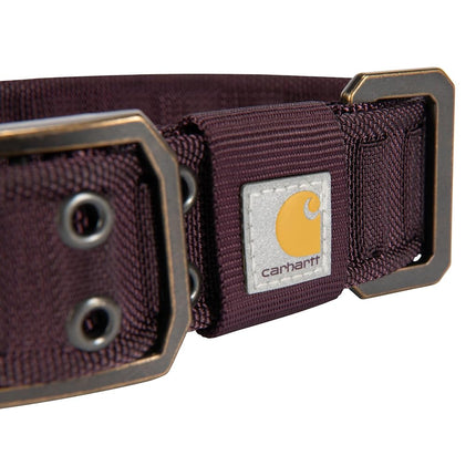 Carhartt Pet Fully Adjustable Wide Webbing Collar for Dogs, Heavy Duty Nylon for Walking & Training, Deep Wine, Large