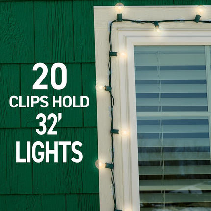 3M Command™ Outdoor Fairy Light Clips, No Nails, 20 Clips & 24 Strips