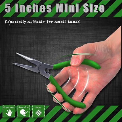 SPEEDWOX 5 Inches Long Nose Pliers with Cutter Mini Jewelry Pliers Small Wire Cutters Professional Jewelry Making Tool Beading Hobby Craft DIY Supplies