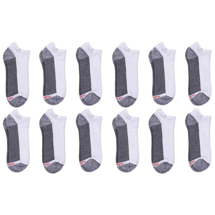 Hanes Men's Max Cushion Low Cut Socks, 6 and 8 Packs, White-12 Pair, 4.5-12 UK (Pack of 12)