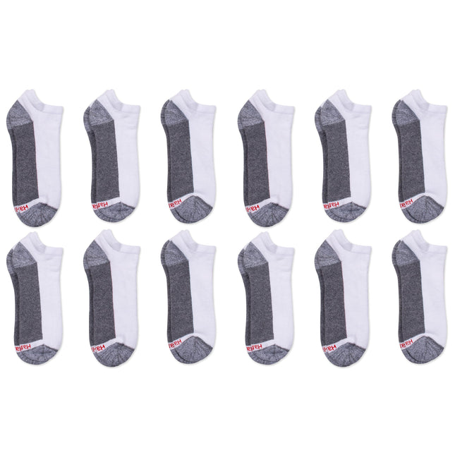 Hanes Men's Max Cushion Low Cut Socks, 6 and 8 Packs, White-12 Pair, 12-14 UK (Pack of 12)