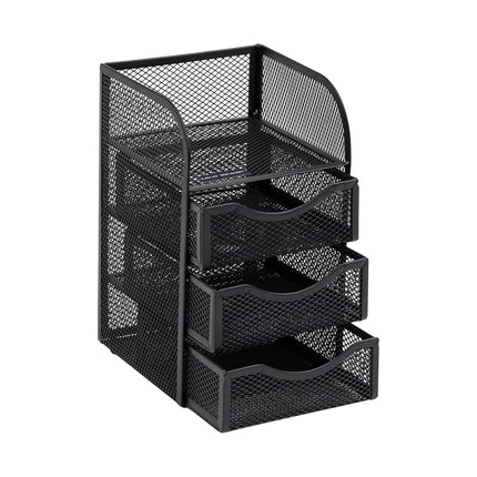 Mind Reader Desktop Accessory Storage, Paper Binder Clip Basket, Workspace, Office, Metal Mesh, 4.75"L x 5"W x 8"H, Black