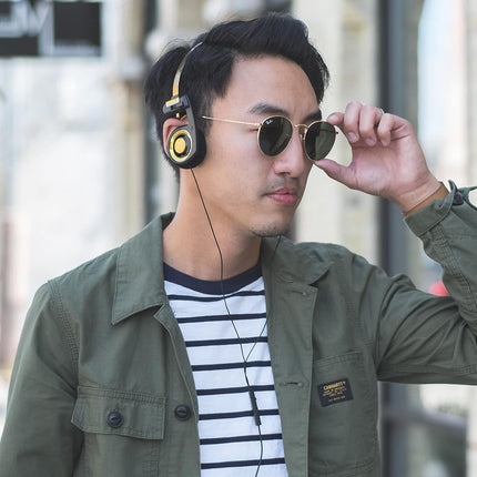 Koss Porta Pro Limited Edition Black Gold On-Ear Headphones, in-Line Microphone, Volume Control and Touch Remote Control, Includes Hard Carrying Case, Wired with 3.5mm Plug, Black and Gold