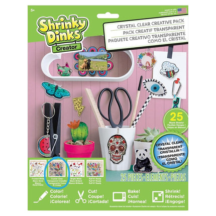 Shrinky Dinks Creative Pack, 25 Sheets Crystal Clear, Kids Art and Craft Activity Set, Kids Toys for Ages 6 Up by Just Play