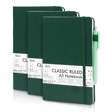 3 Pack Notebooks Journals Bulk with 3 Black Pens, 