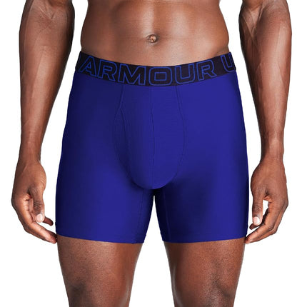 Under Armour Men's Tech 6-inch Boxerjock 2-Pack Boxer Briefs, Royal Solid-Core Pack of 3, XXL