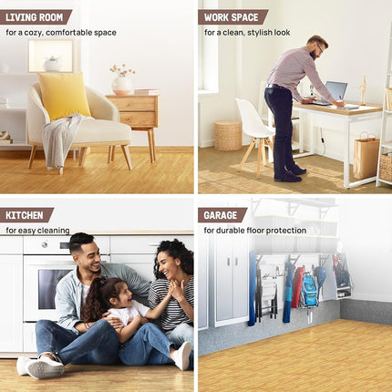 Yes4All Interlocking Foam Tiles, Non-Slip Foam Floor Tiles for Home Gym- Oak Wood Light, 24 Tiles 12"x 12"x 7/16" Cover 24 Sqft