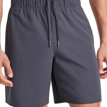 Reebok Apparel Men's Jumpstart 8” Short, Standard Fit, Lightweight Poly Fabric, Ebony, Small