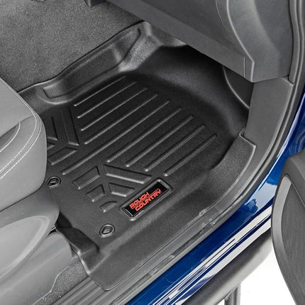 Rough Country M-81712 - Heavy Duty Floor Mats - Front & Rear Combo Crew Cab (fits) 2017-2019 Nissan Titan