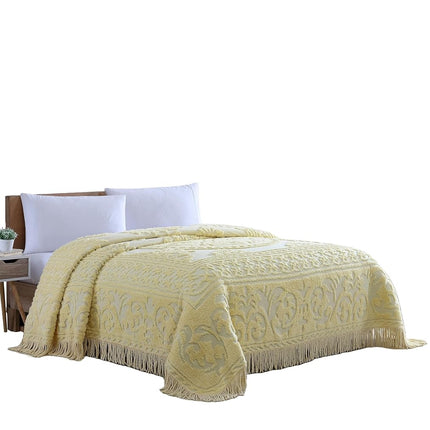 Beatrice Home Fashions Bedspread, Chenille, Yellow