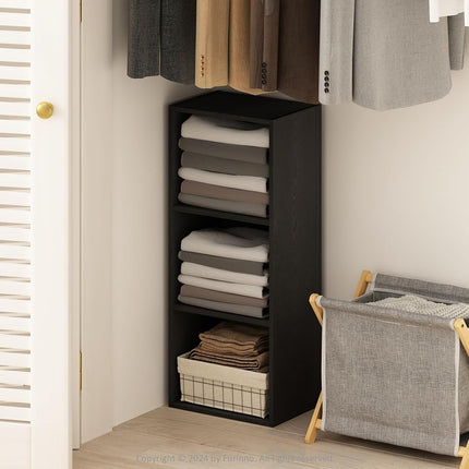 Furinno REED 5-Cube Reversible Closet Shelves, Blackwood