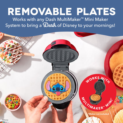 Disney | DASH Removable Ceramic Waffle Plates 2-Pack for the MultiMaker® Mini Maker System (Stitch & Angel)