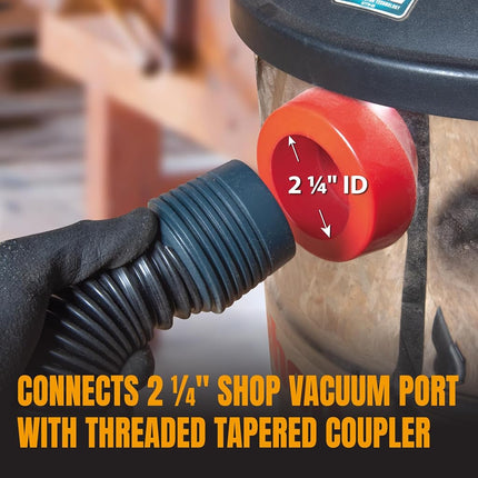 POWERTEC 70356 10 ft. Vacuum Hose Dust Collection Kit for Woodworking Power Tools, Wet/Dry Work Shop Vacuums, Miter Saw and Table Saw