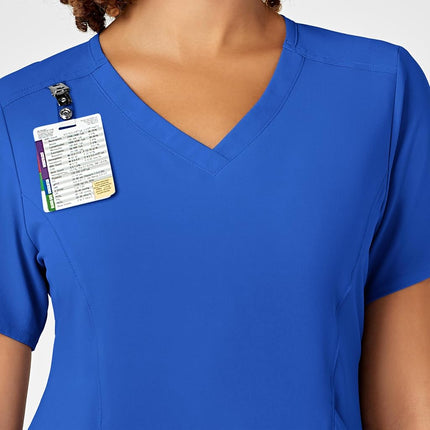 WonderWink Women's V-Neck Top, Royal, 1X